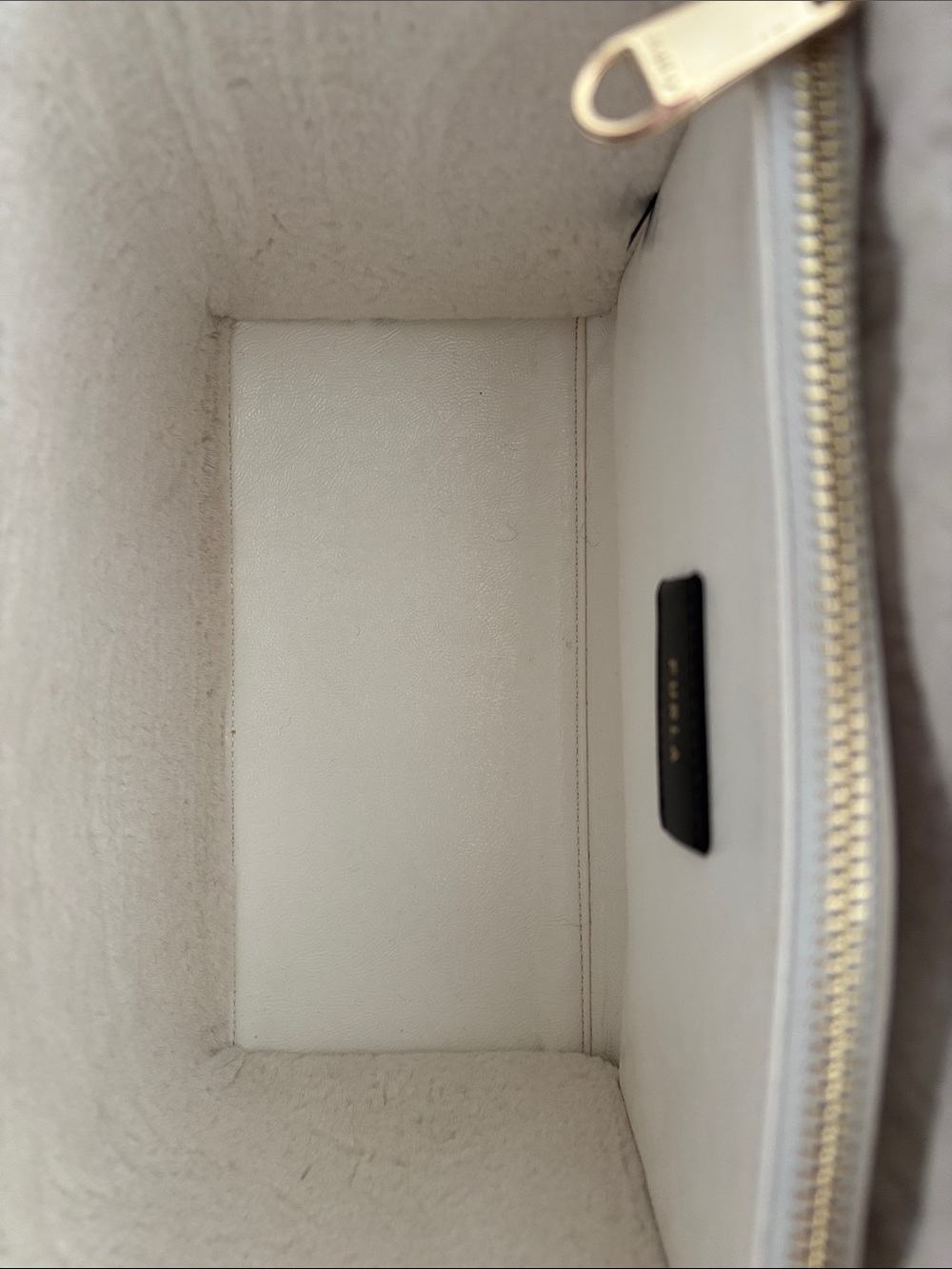Furla Cream Tote with Faux-Shearling Trim - Picture 7 of 8